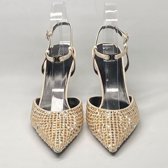 Celine Kitten Suede Strap Embellished Pumps size 39 - Picture 6 of 15